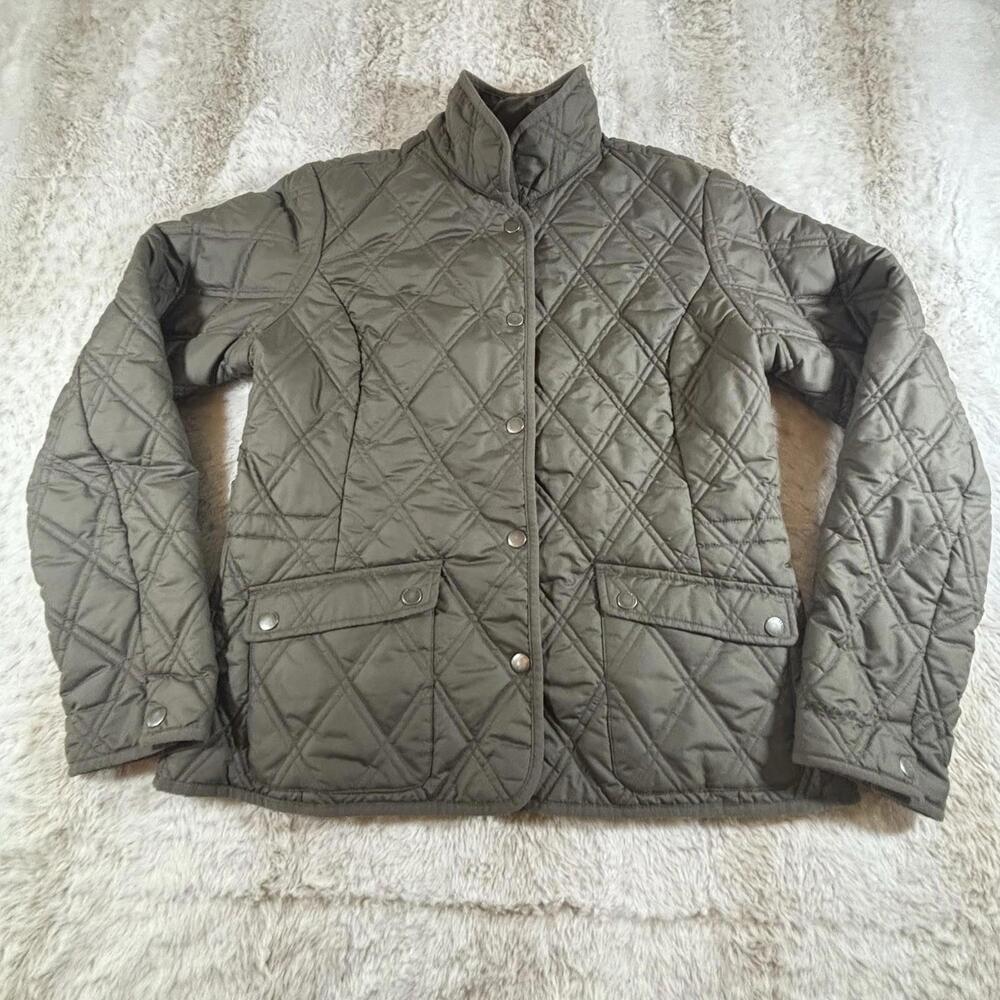 Eddie Bauer Women’s Quilted Jacket Brown Snap Front Insulated Size M